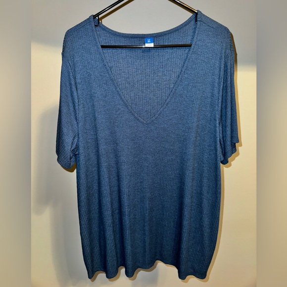 EUC Old Navy Luxe Short Sleeve VeeNeck - XXL Tall - Seaborne Blue - Picture 1 of 4